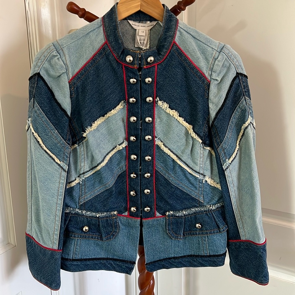 Marc by Marc Jacob Chevron Denim Jacket size 12 (M-L)